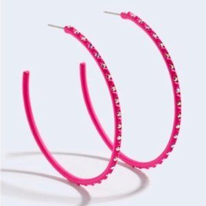 Kendra Scott VAL crystal magenta hoop earrings NWT
